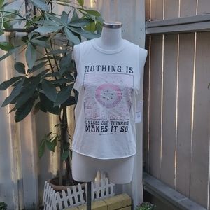 New Spiritual Gangster Nothing is paradise Women's Tank color Cream size Small.